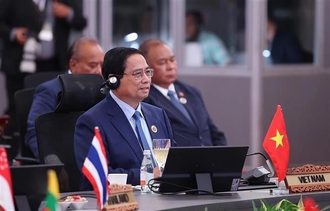 Prime Minister Pham Minh Chinh speaks at the second ASEAN-GCC Summit. (Photo: VNA) pham-minh-chinh-3.jpg