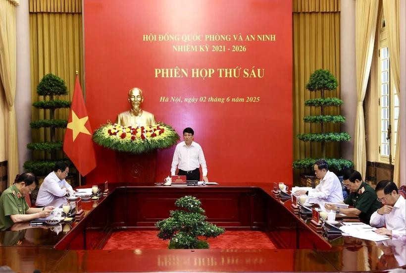 State President Luong Cuong, Chairman of the Council of National Defence and Security, chairs the council’s 6th meeting (Photo: VNA) luong-cuong-1.jpg