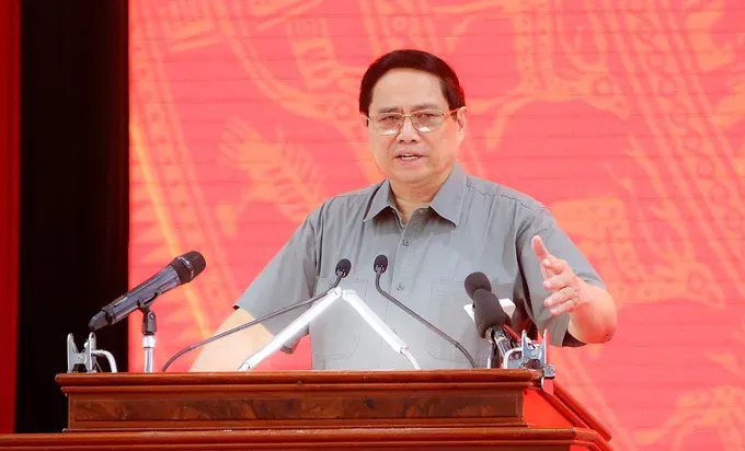 Prime Minister Pham Minh Chinh speaks at the event. (Photo: SGGP) 60bd613a86f130af69e0-482-7478.jpg