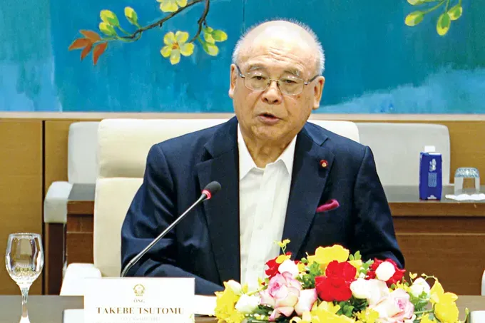Mr. Takebe Tsutomu, Special Advisor to the Japan-Vietnam Parliamentary Friendship Alliance (JVPFA) (Photo: SGGP) tsutomo-9498-4221.jpg