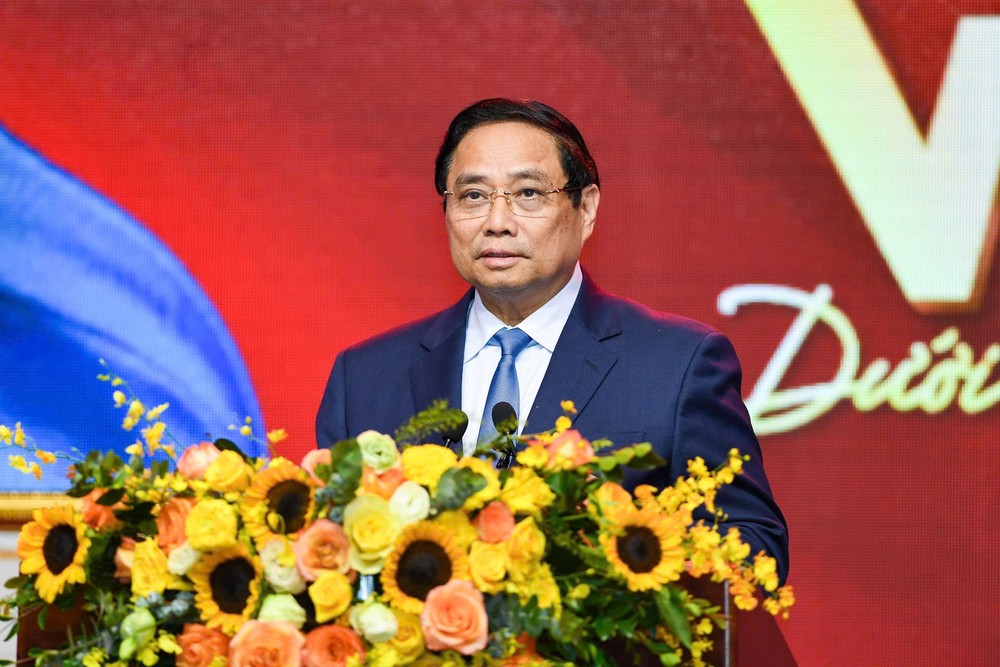 Prime Minister Pham Minh Chinh speaks at the event. (Photo: Vietnamnet) gen-h-z6942286099568-f0ec5a67e3583d433227166500d62399-1711.jpg