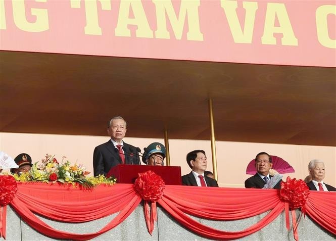 Party General Secretary To Lam delivers the address at the ceremony celebrating the 80th anniversary of August Revolution and National Day in Hanoi on September 2. (Photo: VNA) to-lam.jpg
