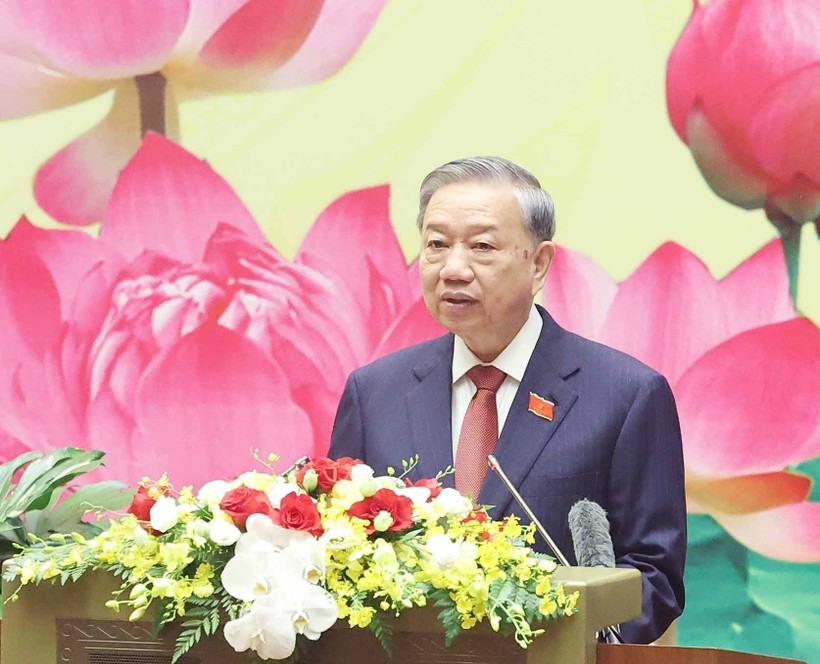 Party General Secretary To Lam addresses the first Congress of the National Assembly (NA)’s Party Organisation in Hanoi on September 25. (Photo: VNA) vna-potal-tong-bi-thu-du-dai-hoi-dai-bieu-dang-bo-quoc-hoi-lan-thu-nhat-8295686.jpg