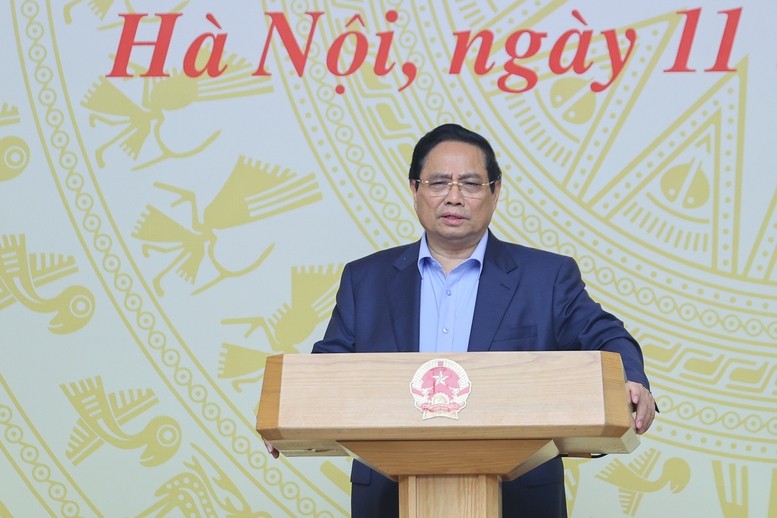 Prime Minister Pham Minh Chinh speaks at the second meeting of the Central Steering Committee for Housing Policy and Real Estate Market on October 11, 2025, in Hanoi. (Photo: VNA) img2702-17601499597731701969161.jpg