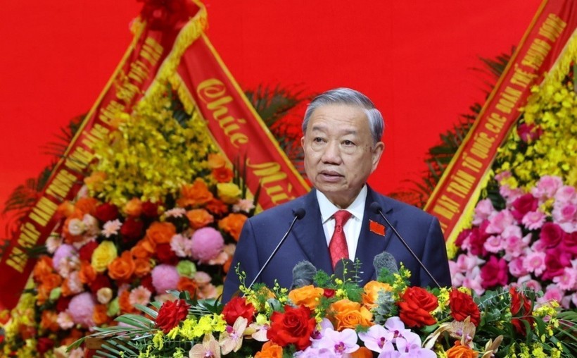 Party General Secretary To Lam addresses the first Congress of the Government Party Organisation in Hanoi on October 13. (Photo: VNA) vna-potal-khai-mac-dai-hoi-dai-bieu-dang-bo-chinh-phu-lan-thu-nhat-nhiem-ky-2025-2030-8335529.jpg