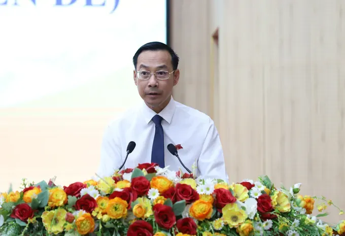 Standing Vice Secretary of the Provincial Party Committee and Chairman of the An Giang Provincial People’s Council, Nguyen Thanh Nhan, speaks at the event. (Photo: SGGP) img-9693-9057-6756.jpg