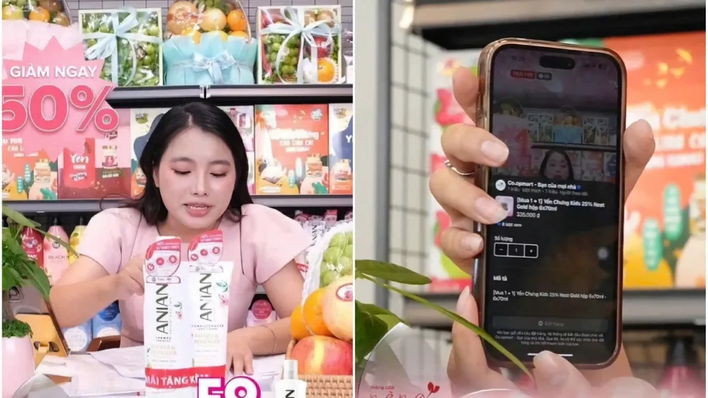 Một phiên livestream bán hàng được siêu thị Finelife tổ chức dịp 20-10 vừa qua