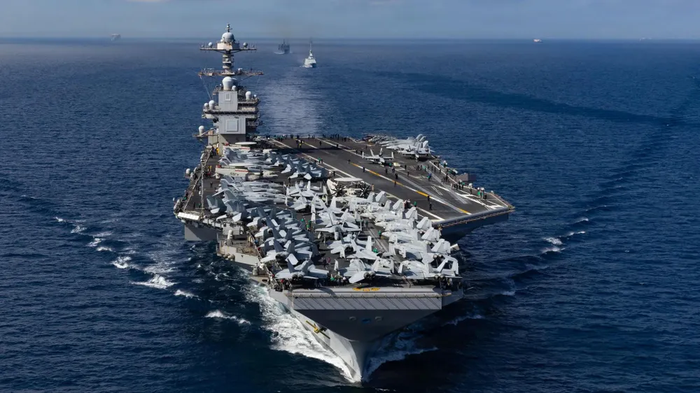 Tàu sân bay Gerald Ford vừa được điều từ châu Âu đến Caribe. Ảnh: USNAVY Gerald Ford.jpg