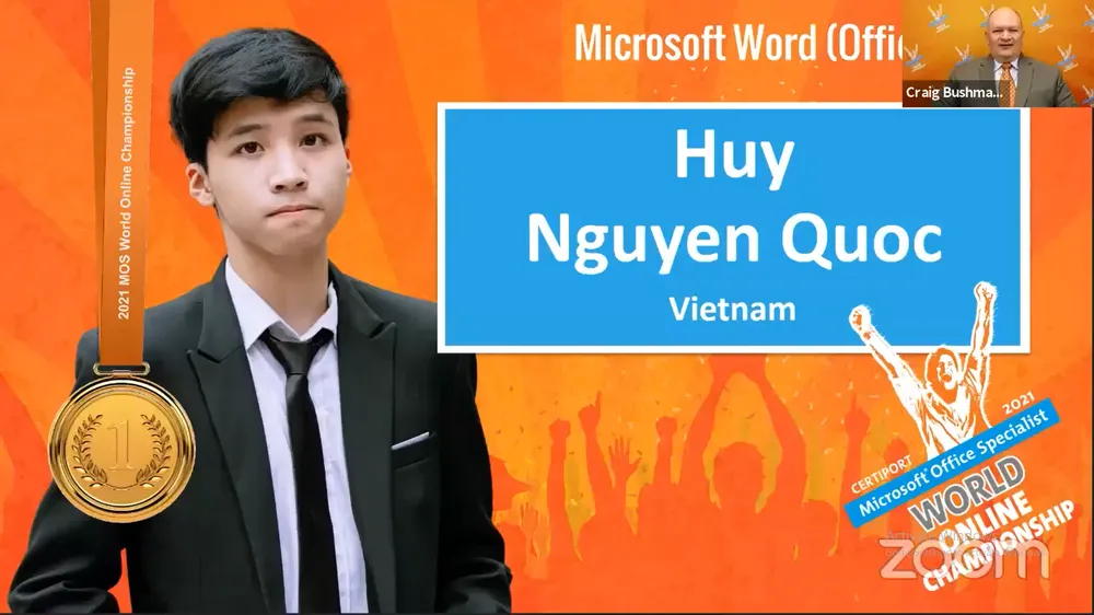 Việt Nam giành huy chương vàng Cuộc thi Vô địch tin học văn phòng thế giới năm 2021 ảnh 1 Việt Nam giành huy chương vàng Cuộc thi Vô địch tin học văn phòng thế giới năm 2021 ảnh 1