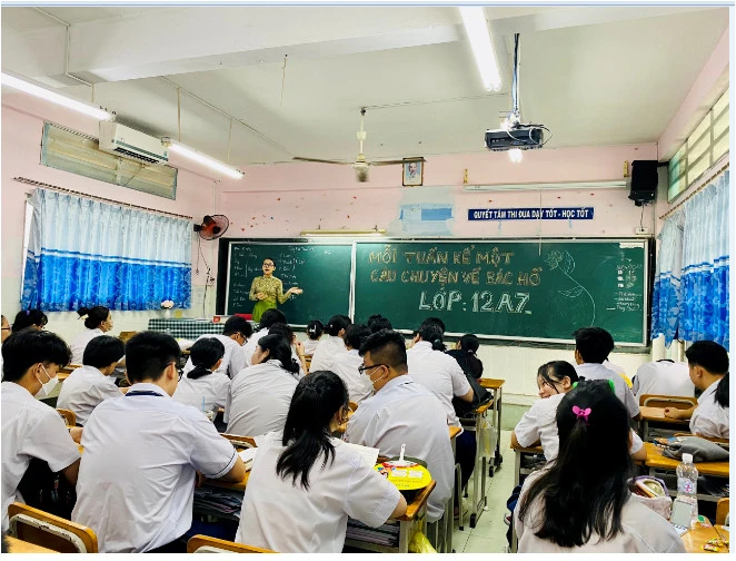 Học sinh Trường THPT Trần Hữu Trang (quận 5, TPHCM) trong một giờ học. Ảnh minh họa Trường THPT Trần Hữu Trang.2.jpg