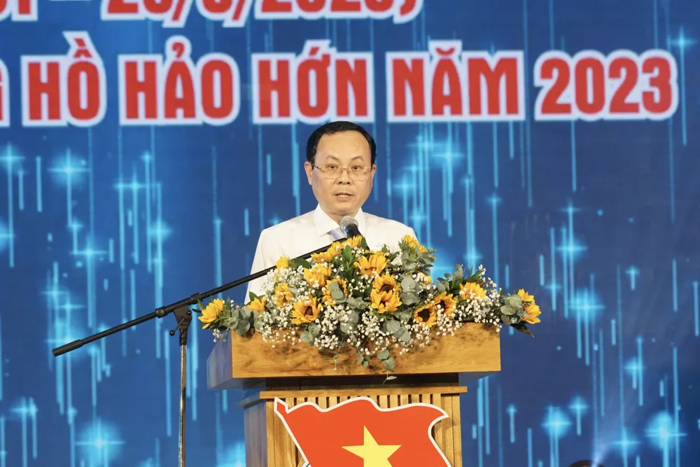 Phó Bí thư Thành ủy TPHCM Nguyễn Văn Hiếu phát biểu tại buổi lễ. Ảnh: HOÀNG HÙNG Phó Bí thư Thành ủy TPHCM Nguyễn Văn Hiếu phát biểu tại buổi lễ. Ảnh: HOÀNG HÙNG