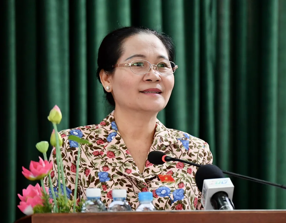 Chủ tịch HĐND TPHCM Nguyễn Thị Lệ phát biểu tại buổi tiếp xúc cử tri. Ảnh: VIỆT DŨNG Chủ tịch HĐND TPHCM Nguyễn Thị Lệ phát biểu tại buổi tiếp xúc cử tri. Ảnh: VIỆT DŨNG