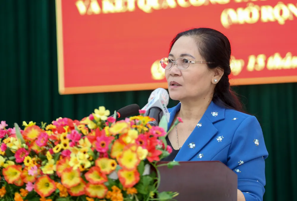 Phó Bí thư Thành ủy, Chủ tịch HĐND TPHCM Nguyễn Thị Lệ phát biểu chỉ đạo hội nghị. Ảnh: THẢO LÊ Phó Bí thư Thành ủy, Chủ tịch HĐND TPHCM Nguyễn Thị Lệ phát biểu chỉ đạo hội nghị. Ảnh: THẢO LÊ