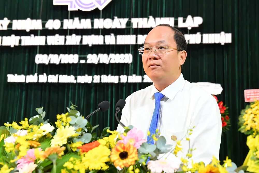 Phó Bí thư Thành ủy TPHCM Nguyễn Hồ Hải phát biểu tại lễ kỷ niệm. Ảnh: VIỆT DŨNG