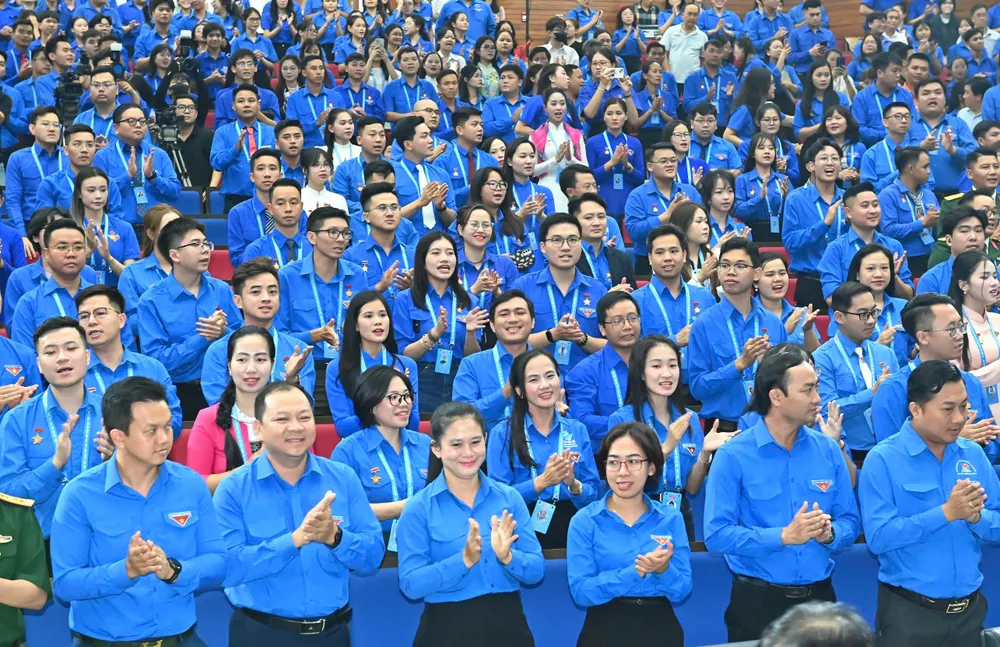 Đại biểu thanh niên tiên tiến dự đại hội. Ảnh: VIỆT DŨNG Anh 3.jpg