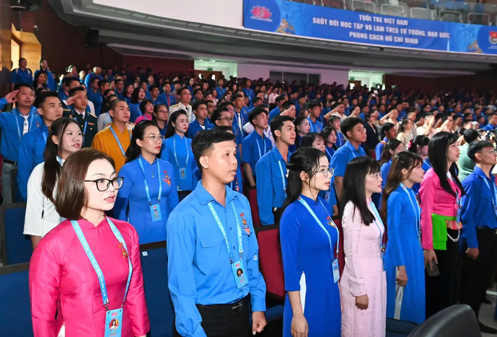 Đại biểu thanh niên tiên tiến dự đại hội. Ảnh: VIỆT DŨNG Anh 7.jpg