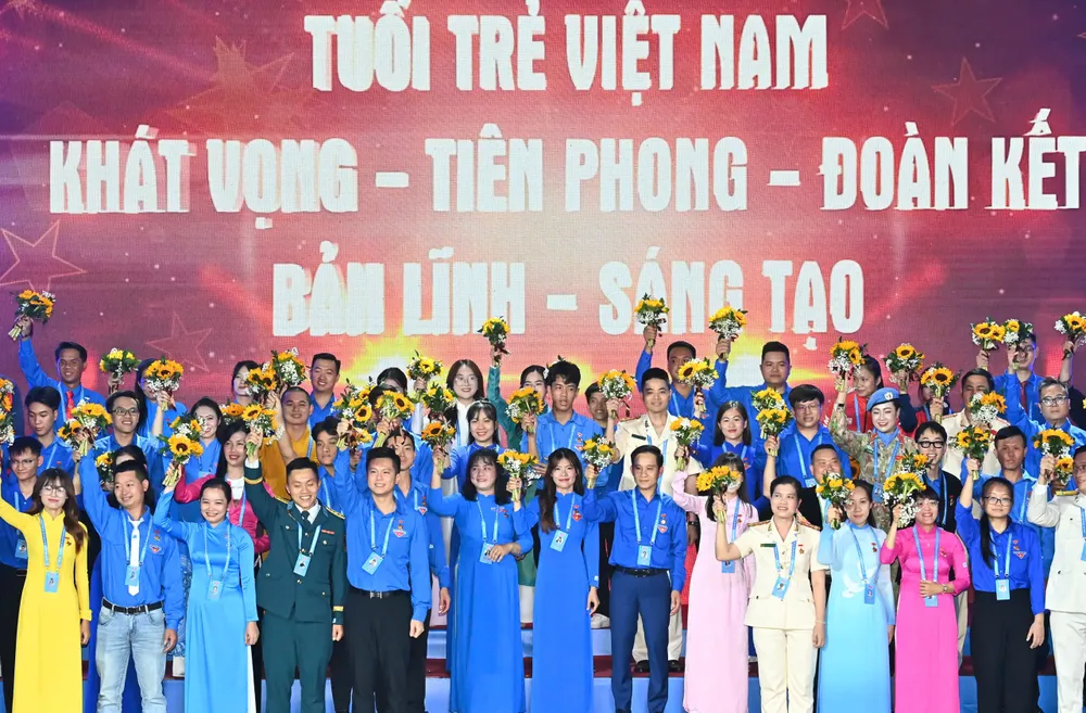 Đại biểu thanh niên tiên tiến dự đại hội. Ảnh: VIỆT DŨNG TD 15.jpg
