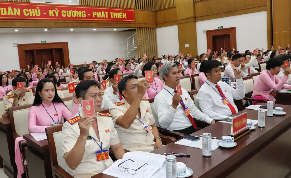 Các đại biểu biểu quyết tại đại hội IMG_3877.JPG