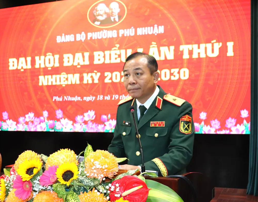 Thiếu tướng Vũ Văn Điền, Tư lệnh Bộ Tư lệnh TPHCM phát biểu tại đại hội IMG_3881.JPG