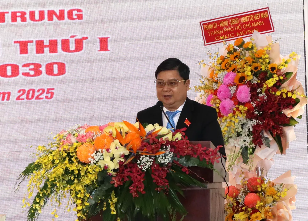 Phó Chủ nhiệm Thường trực Ủy ban Kiểm tra Thành ủy TPHCM Nguyễn Chí Trung phát biểu chỉ đạo đại hội IMG_3910.JPG