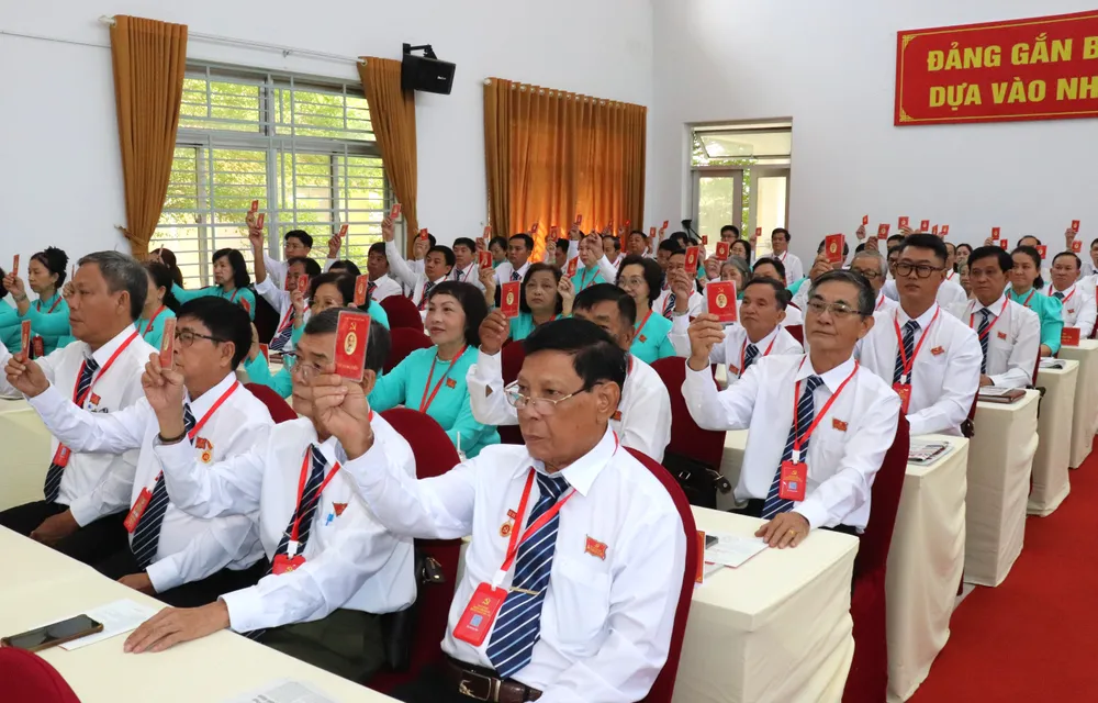 Đại biểu biểu quyết tại đại hội IMG_3986.JPG