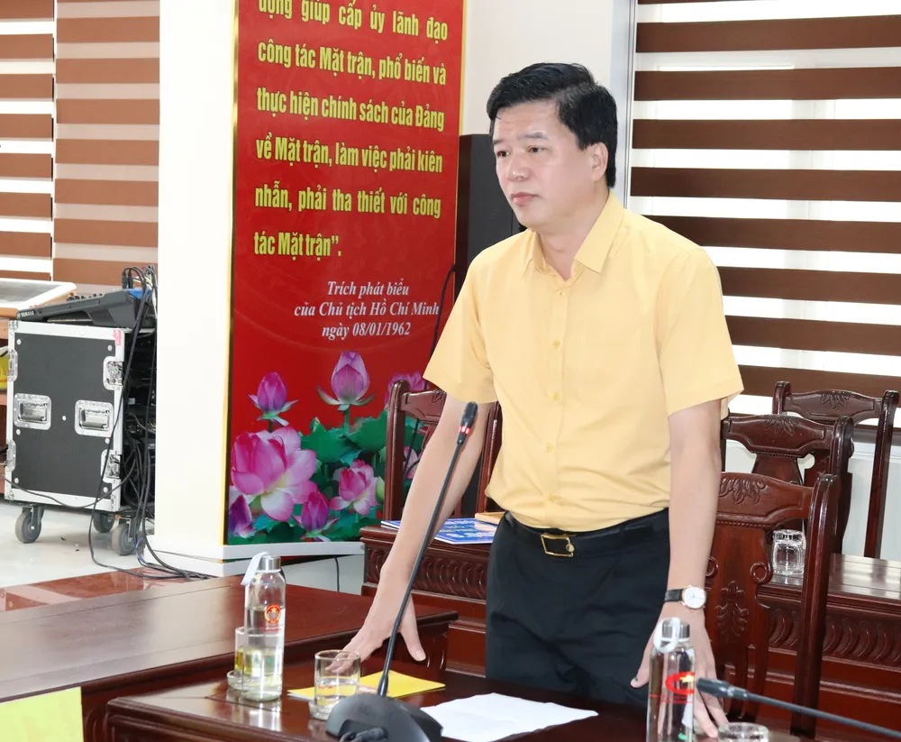 Phó Chủ tịch Thường trực Ủy ban MTTQ Việt Nam tỉnh Nghệ An Nguyễn Đình Hùng gửi lời cảm ơn đến Đảng bộ, Chính quyền và nhân dân TPHCM IMG_4418.JPG