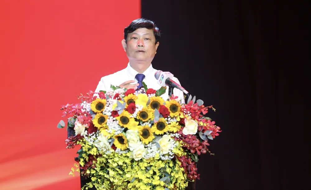Phó Bí thư Thành ủy, Chủ tịch HĐND TPHCM Võ Văn Minh phát biểu tại lễ kỷ niệm. Ảnh: DŨNG PHƯƠNG Hinh 8.jpg