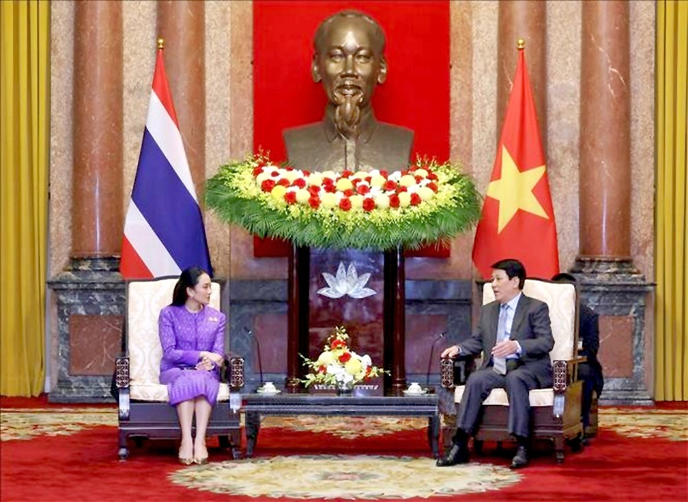 越南国家主席梁强会见泰国总理佩通坦·钦那瓦。 17-4.jpg