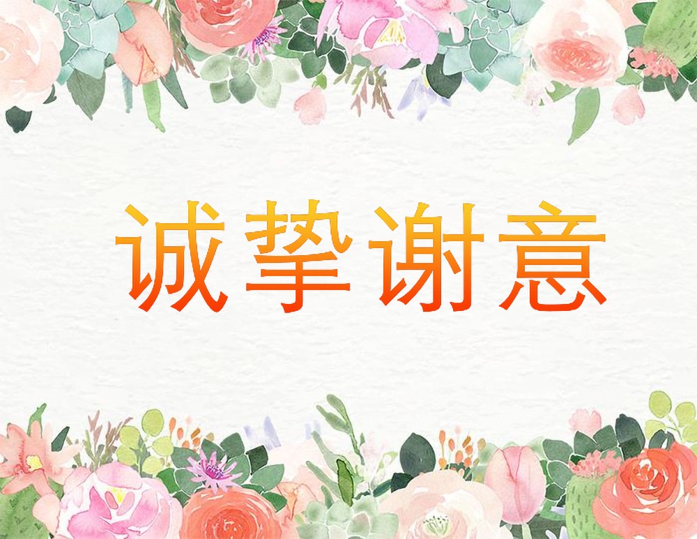 诚挚谢意