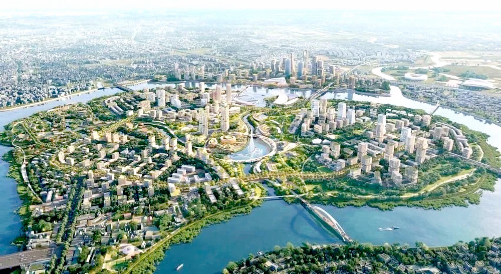 获得一等奖的平贵-清多新都市区配景图。(图由市建设厅提供)。