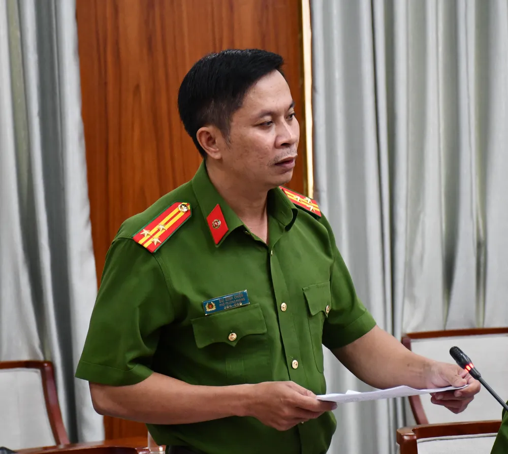 Đại diện Phòng Cảnh sát điều tra tội phạm về ma túy (PC04) Công an TPHCM tham luận về Luật Phòng, chống ma túy (sửa đổi) tại hội thảo hội thảo 1.jpg