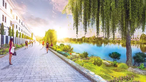 Hồ cảnh quan 3,6ha giữa trung tâm giúp bầu không khí trở nên trong lành, mát mẻ, mang lại những lợi ích sức khỏe.