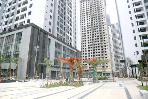 Khu Sapphire (dự án Goldmark City) nhìn từ phía quảng trường Ruby.