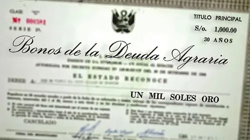 Trái phiếu ruộng đất của Peru.