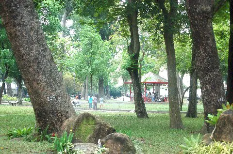 Hơn 2.100 m2 đất ở công viên Tao Đàn (quận 1) sẽ được thu hồi để xây dựng nhà ga S2 - Tao Đàn của tuyến metro Bến Thành - Tham Lương. Ảnh: Trung Sơn