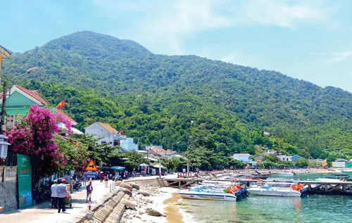 Du khách thích thú với vẻ đẹp hoang sơ của Cù lao Chàm. Hàng ngày có gần 1.000 lượt khách du lịch (ngày lễ lên đến 6.000 lượt khách) ra Cù lao Chàm từ cảng Cửa Đại (Hội An). Một làng chài ven biển làm du lịch. Du khách nước ngoài thưởng thức trái cây vùng nhiệt đới. Du khách lặn xem san hô đỏ. Một góc đảo Cù lao Chàm. Cù lao Chàm có gần 2.500 nhân khẩu, trong đó 50% làm ngư nghiệp phục vụ du lịch. Một quầy hàng lưu niệm.