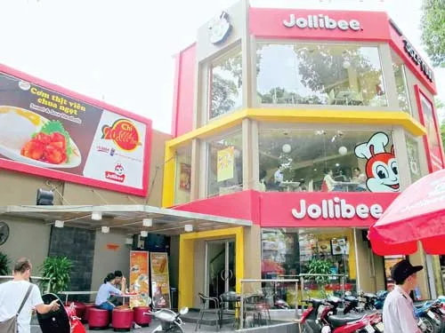 Chuỗi thức ăn nhanh Philippines Jollibee đã có tới 70 cửa hàng tại nhiều tỉnh, thành ở Việt Nam.