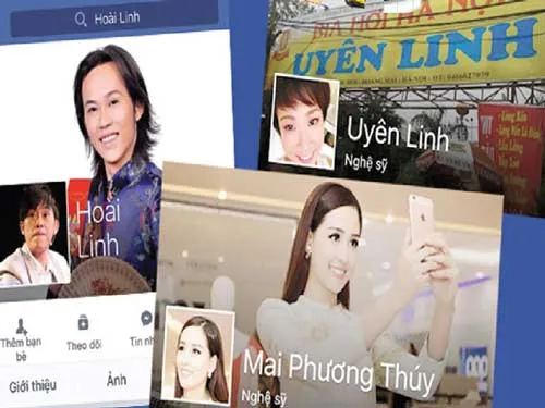 Trang mạng xã hội giả mạo các nghệ sĩ