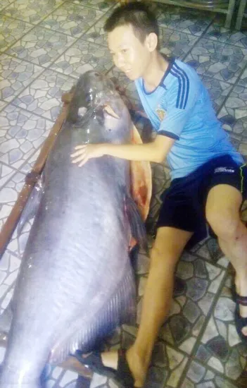 Thực khách thích thú khi chụp ảnh với "thủy quái".