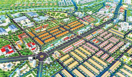 Phối cảnh cảnh tổng thể khu đô thị thương mại dịch vụ Golden Center City.