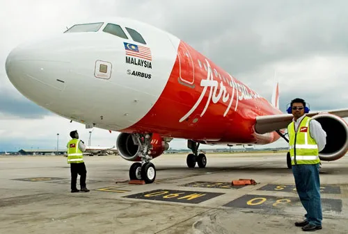 Máy bay của AirAsia tại sân bay quốc tế Nội Bài.