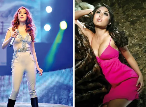 Ca sĩ Hồ Quỳnh Hương và người mẫu Phi Thanh Vân.