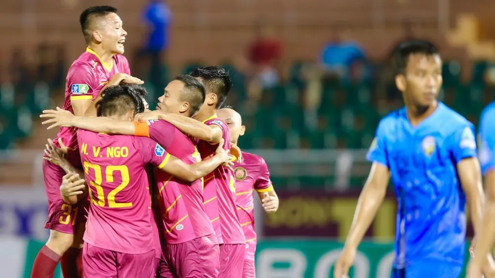 CLB Sài Gòn có chiến thắng dễ dàng 4-2 trước An Giang. Ảnh: Dũng Phương