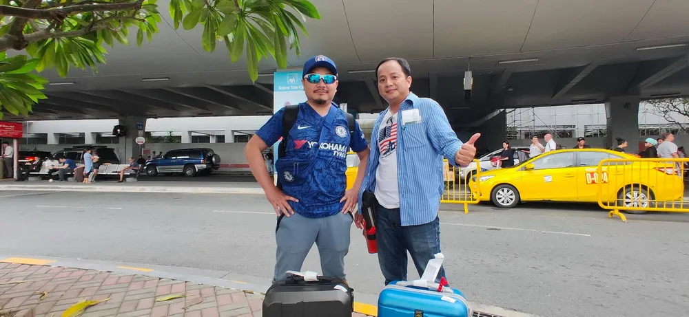 Các phóng viên Đỗ Hoàng và Dũng Phương đã có mặt tại Manila (Philippines) để truyền tải thông tin của SEA Games 30 tới độc giả của báo SGGP. Ảnh: NHẬT ANH