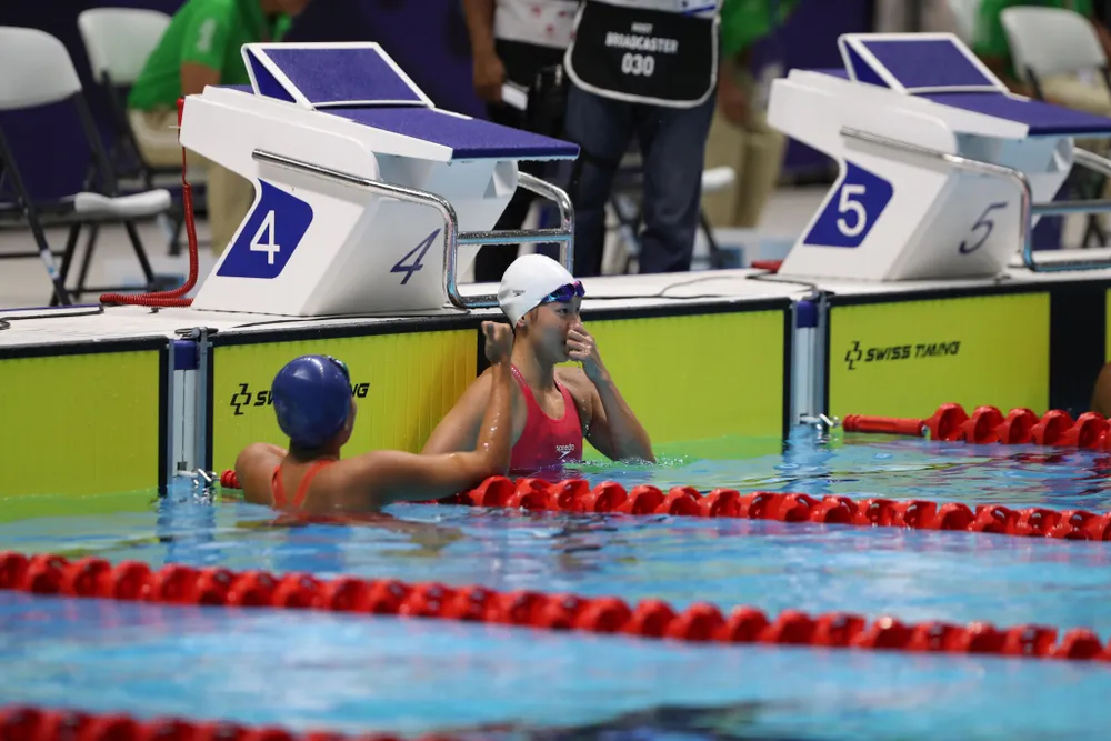 Giành HCV 400m cá nhân hỗn hợp sở trường, nhưng Ánh Viên không hài lòng với thành tích của mình. Ảnh: DŨNG PHƯƠNG