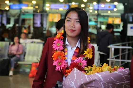 Huỳnh Như, thủ quân đội TPHCM và đội tuyển nữ Việt Nam. Ảnh: Thanh Đình