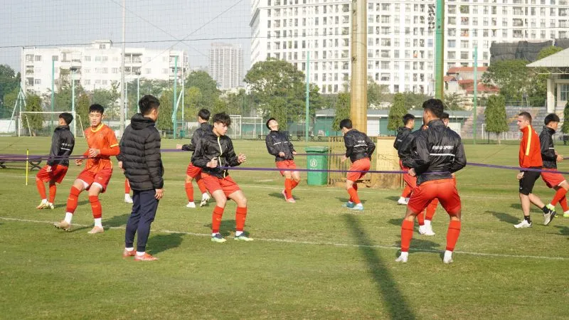 Đội U20 Việt Nam trên sân tập ngày 28-1