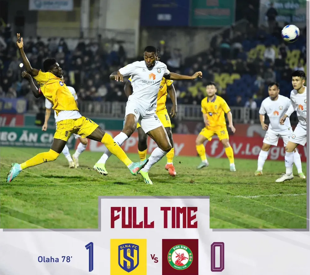 Bình Định tiếp tục sa sút trên bảng xếp hạng