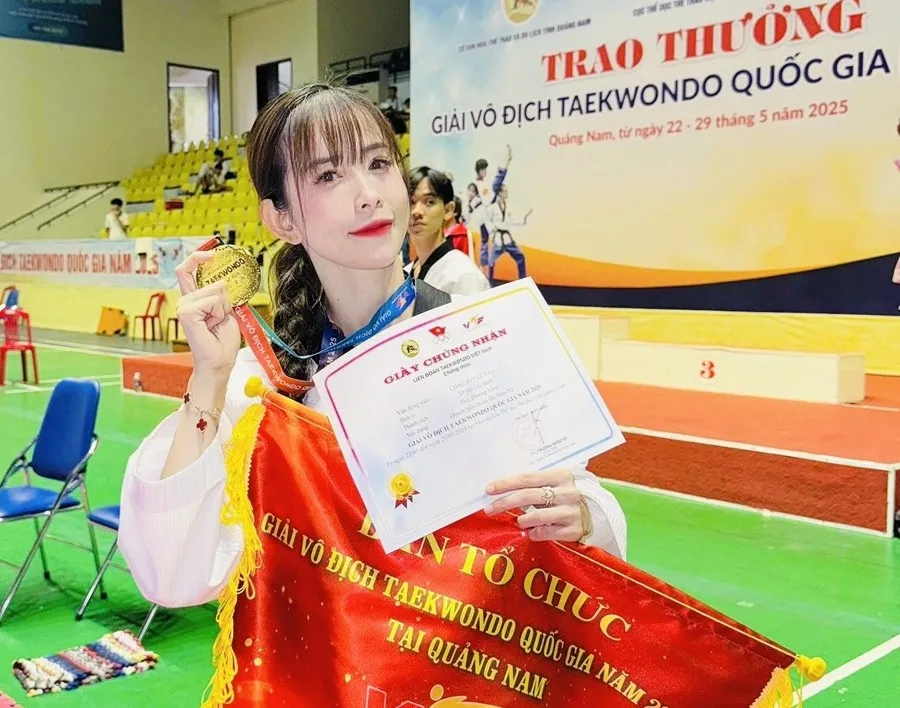 Châu Tuyết Vân và đồng đội có vị trí số 1 trong nội dung biểu diễn quyền tại giải vô địch quốc gia 2025. Ảnh: T.VÂN