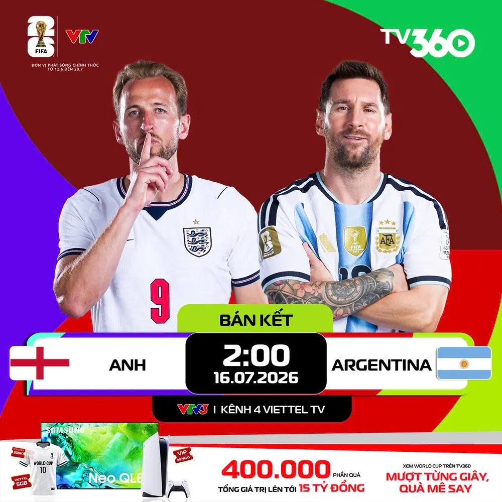 Tương quan lực lượng trận bán kết Anh - Argentina 